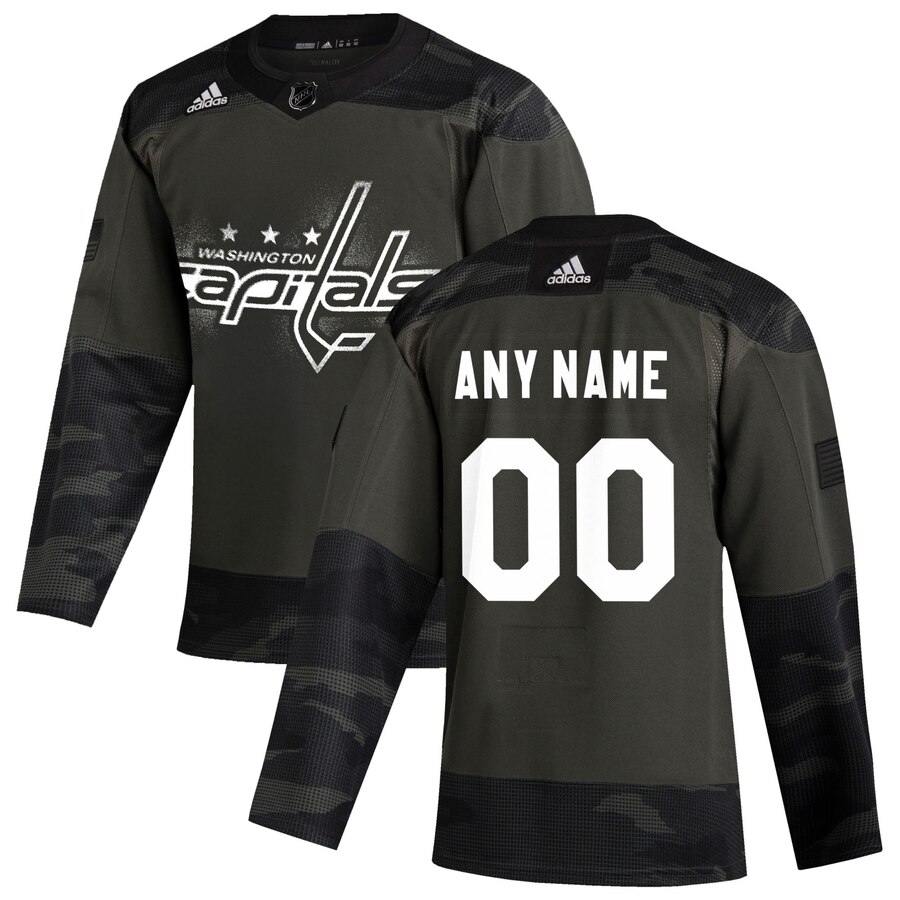 Washington Capitals Adidas 2019 Veterans Day Authentic Custom Practice NHL Jersey Camo->customized nhl jersey->Custom Jersey